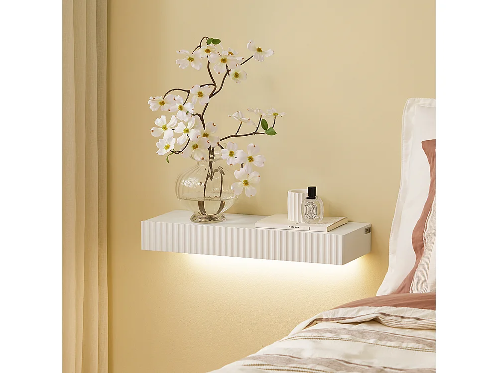 SoBuy Plank met lade Wit 60x20x8cm Modern FHK38-W