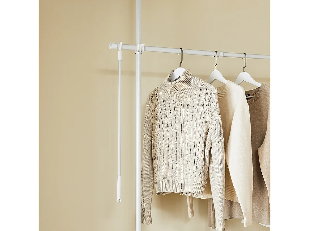 SoBuy Wieszak stojący Biały 145x42.4x227cm Funkcjonalny FRG34-II-W