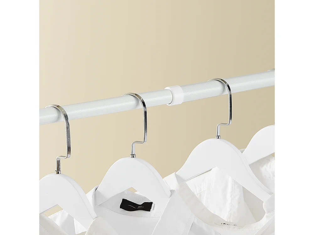 SoBuy Wieszak stojący Biały 145x42.4x227cm Funkcjonalny FRG34-II-W