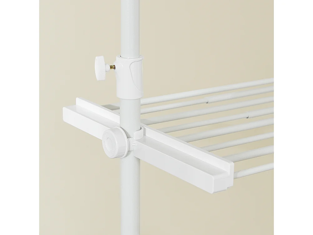 SoBuy Wieszak stojący Biały 145x42.4x227cm Funkcjonalny FRG34-II-W