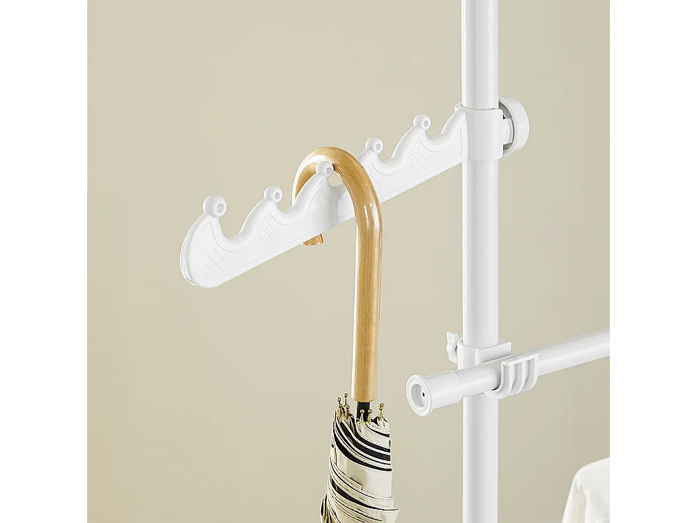 SoBuy Portemanteau sur Pied Télescopique Réglable Blanc 75x9x227cm Fonctionnel FRG109-II-W