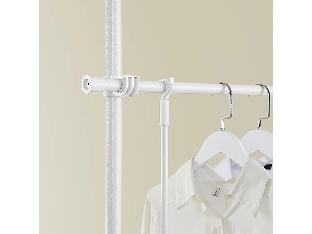 SoBuy Portemanteau sur Pied Télescopique Réglable Blanc 75x9x227cm Fonctionnel FRG109-II-W
