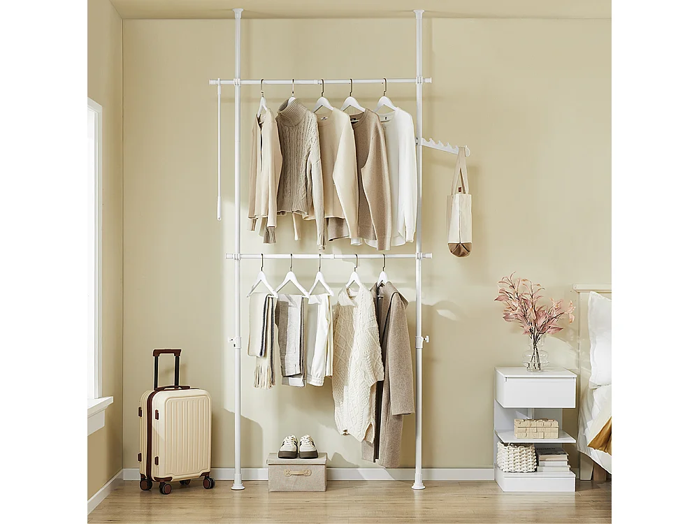 SoBuy Cabide de Pé Telescópico Branco 27x76.99x103cm Funcional FRG109-II-W