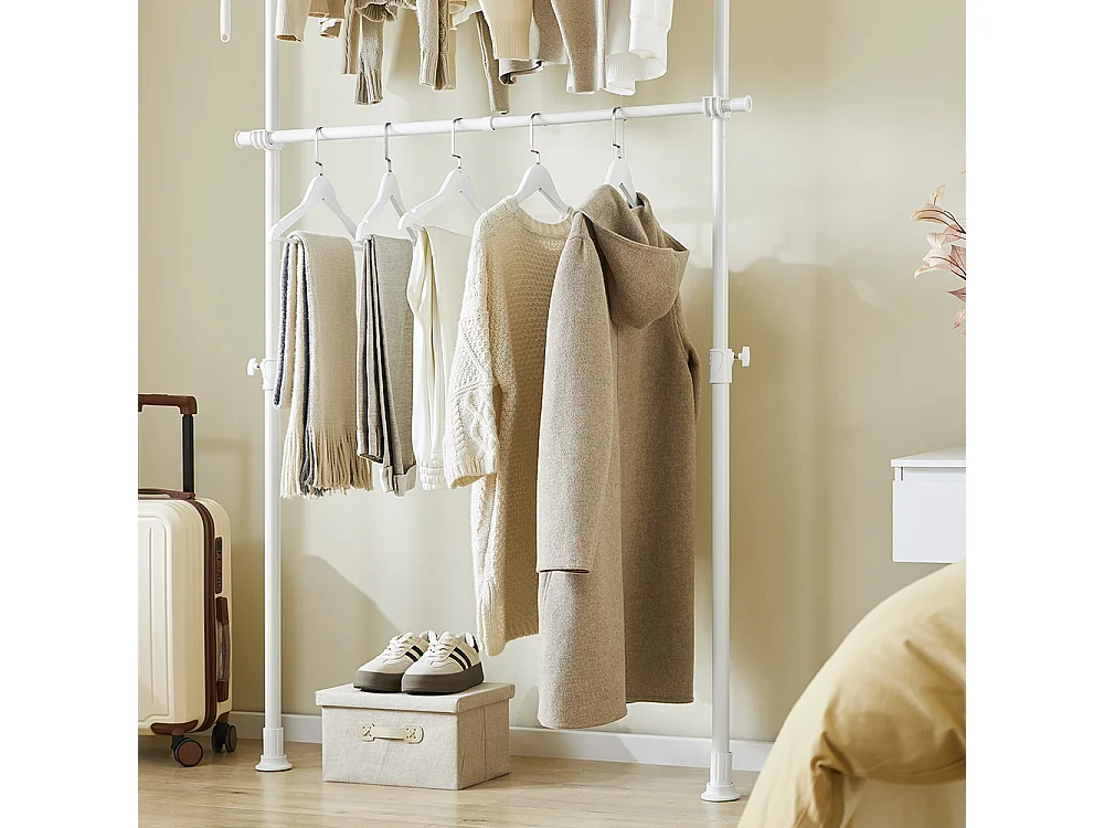 SoBuy Cabide de Pé Telescópico Branco 27x76.99x103cm Funcional FRG109-II-W