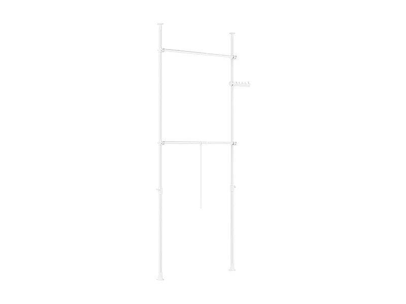 SoBuy Portemanteau Télescopique sur Pied Blanc 75x9x227cm Fonctionnel FRG109-II-W