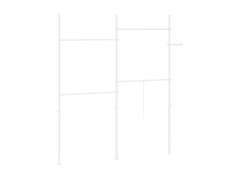 SoBuy Portemanteau sur Pied Télescopique Blanc 145x9x227cm Fonctionnel KLS03-II-W