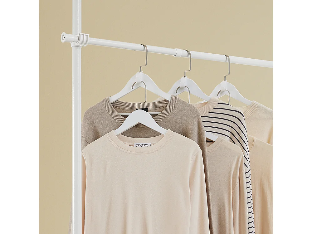 SoBuy Portemanteau sur Pied Télescopique Blanc 145x9x227cm Fonctionnel KLS03-II-W