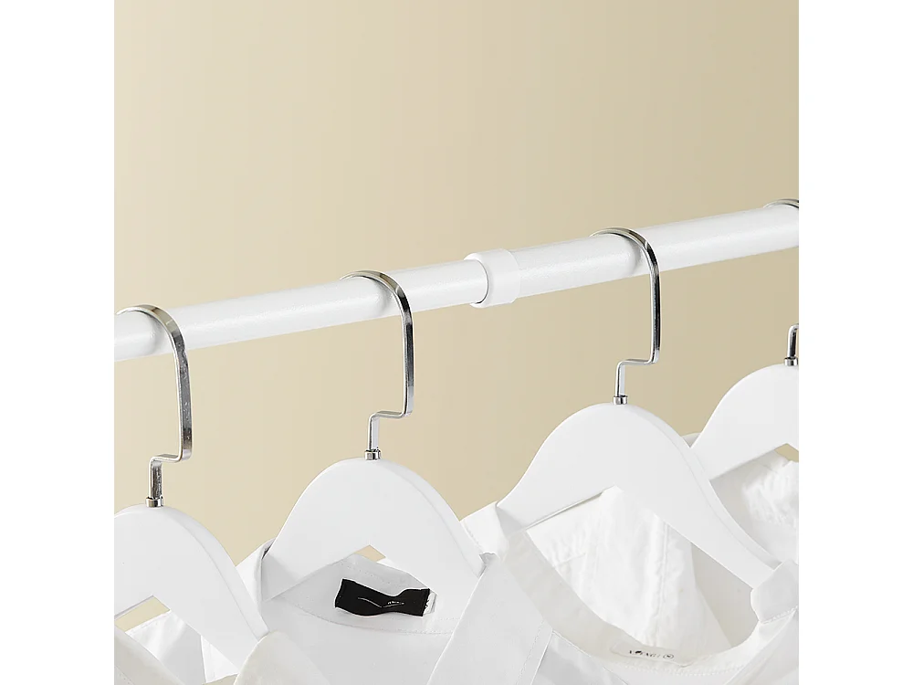 SoBuy Portemanteau sur Pied Télescopique Blanc 145x9x227cm Fonctionnel KLS03-II-W