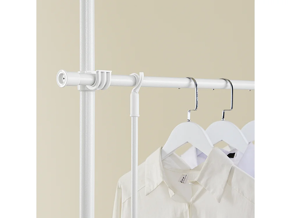 SoBuy Portemanteau sur Pied Télescopique Blanc 145x9x227cm Fonctionnel KLS03-II-W