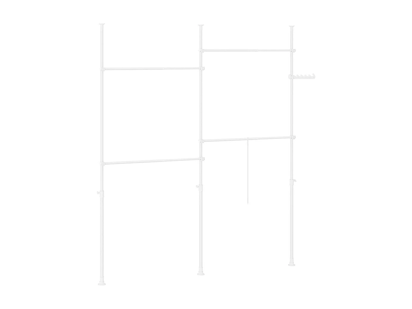 SoBuy Cabide de Pé Telescópico Branco 62x62x200cm Funcional KLS03-II-W