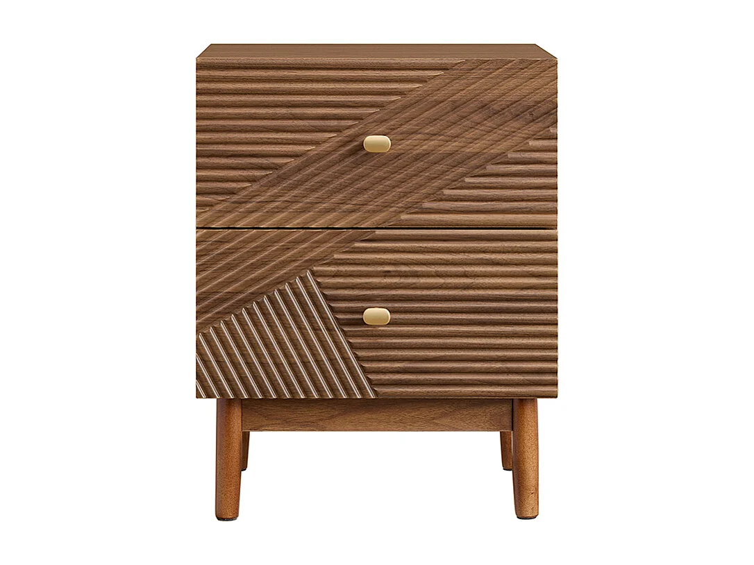 SoBuy Szafka nocna z dwiema szufladami Ciemnobrązowy 45x40x58.2cm Funkcjonalny FBT170-N