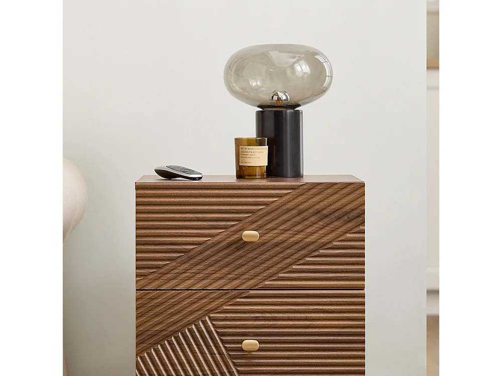 SoBuy Szafka nocna z dwiema szufladami Ciemnobrązowy 45x40x58.2cm Funkcjonalny FBT170-N