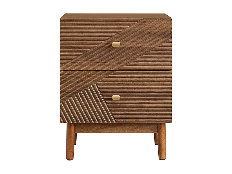 SoBuy Szafka nocna z dwiema szufladami Ciemnobrązowy 45x40x58.2cm Funkcjonalny FBT170-N