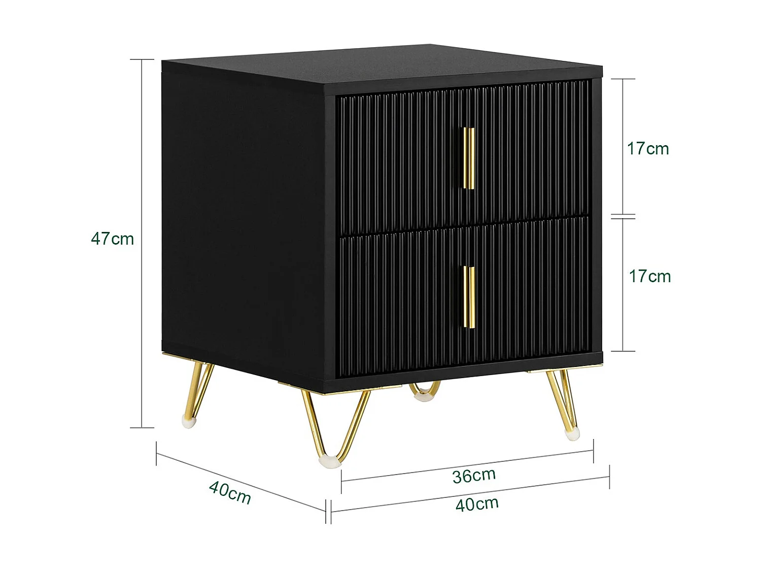 SoBuy Table de chevet à 2 tiroirs Noir 63x46.5x47.3cm Fonctionnel FBT115-SCHX2