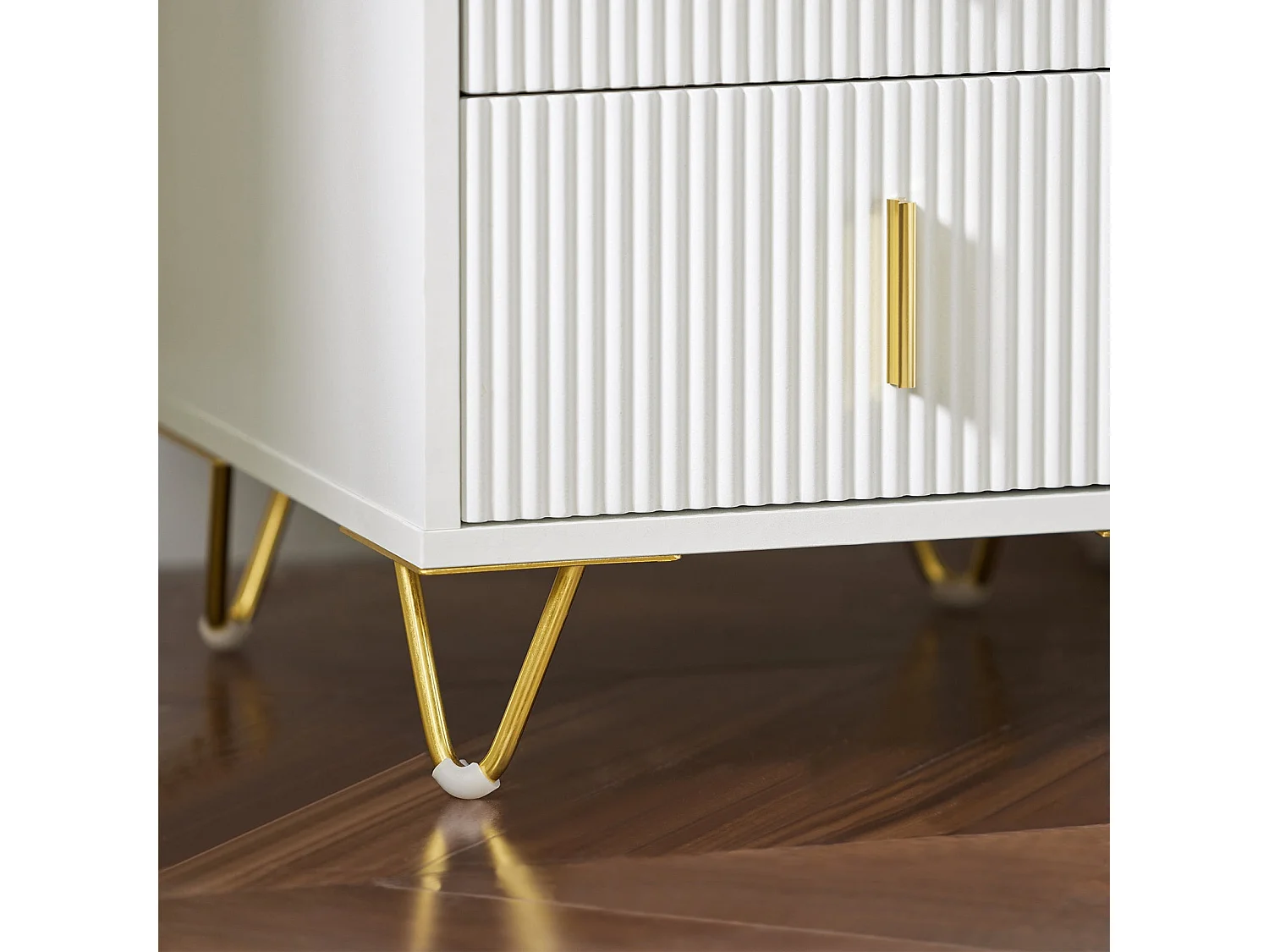 SoBuy Mesilla de noche con dos cajones Blanco 63x46.5x47.3cm Funcional FBT115-WX2