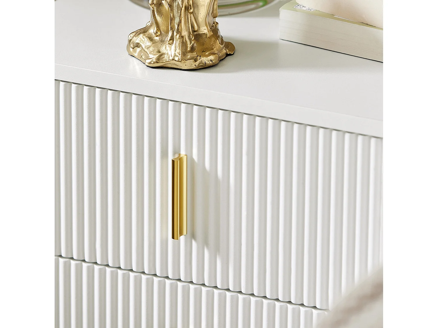 SoBuy Mesilla de noche con dos cajones Blanco 63x46.5x47.3cm Funcional FBT115-WX2