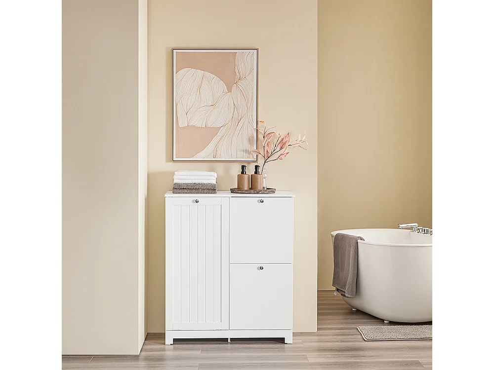 SoBuy Mobile portabiancheria con 2 cassetti Bianco 78x38x90cm Moderno BZR213-W