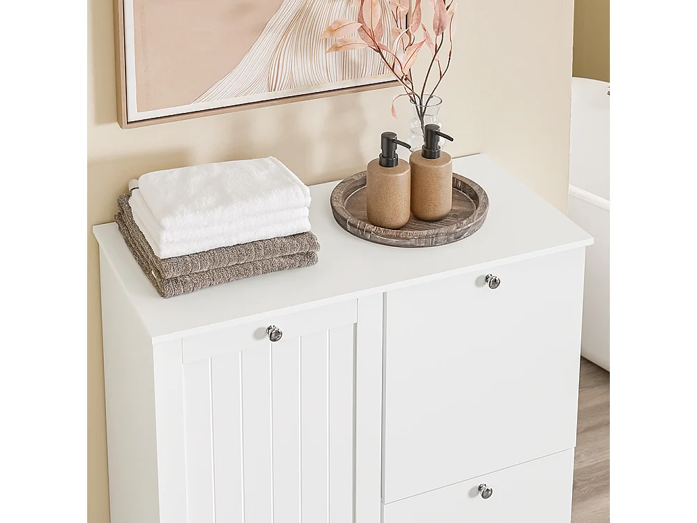 SoBuy Mobile portabiancheria con 2 cassetti Bianco 78x38x90cm Moderno BZR213-W