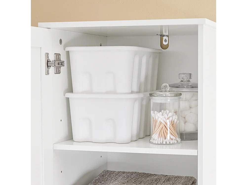 SoBuy Coluna de Banho com Uma Gaveta Branco 40x38x180cm Funcional BZR216-W