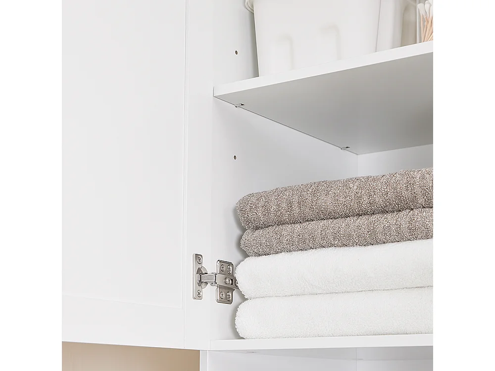 SoBuy Coluna de Banho com Uma Gaveta Branco 40x38x180cm Funcional BZR216-W