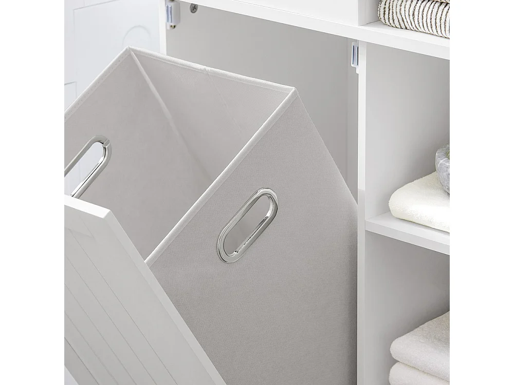 SoBuy Colonne de Salle de Bain 6 Étagères 2 Tiroirs Blanche