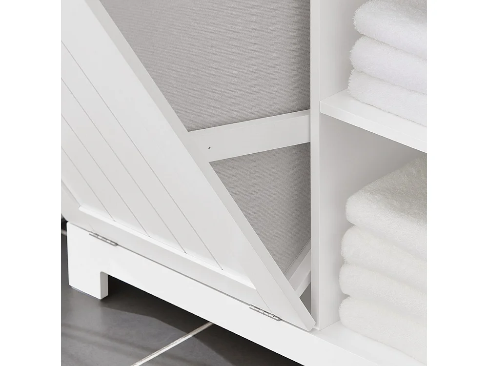 SoBuy Colonne de Salle de Bain 6 Étagères 2 Tiroirs Blanche