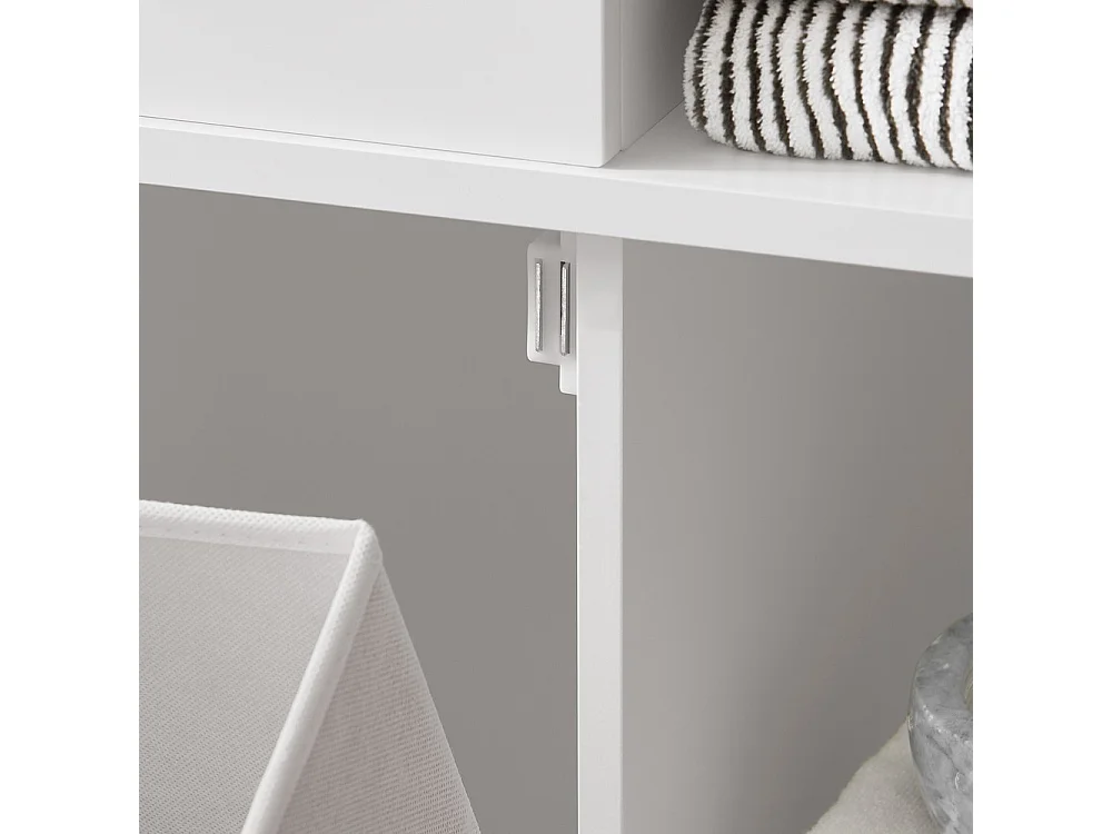 SoBuy Colonne de Salle de Bain 6 Étagères 2 Tiroirs Blanche