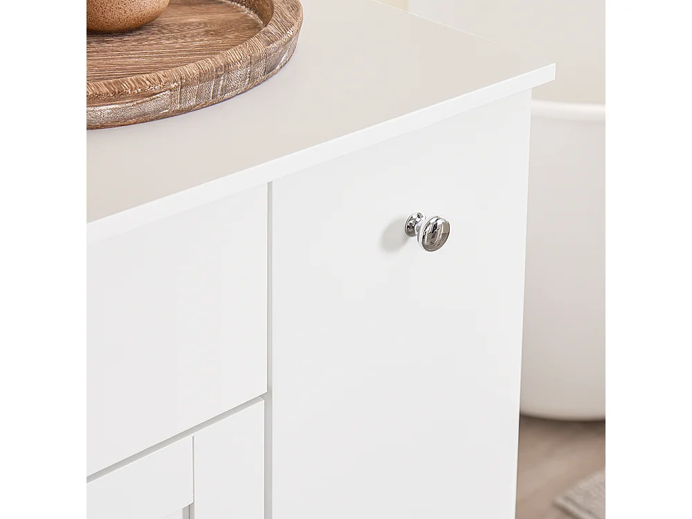 SoBuy Mobile portabiancheria con 1 cassetto Bianco 78x38x90.3cm Moderno BZR214-W