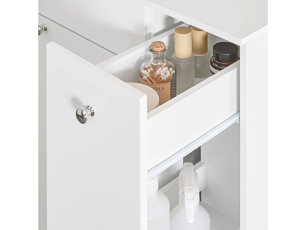 SoBuy Cesto para ropa sucia de un cajón Blanco 78x38x90.3cm Moderno BZR214-W