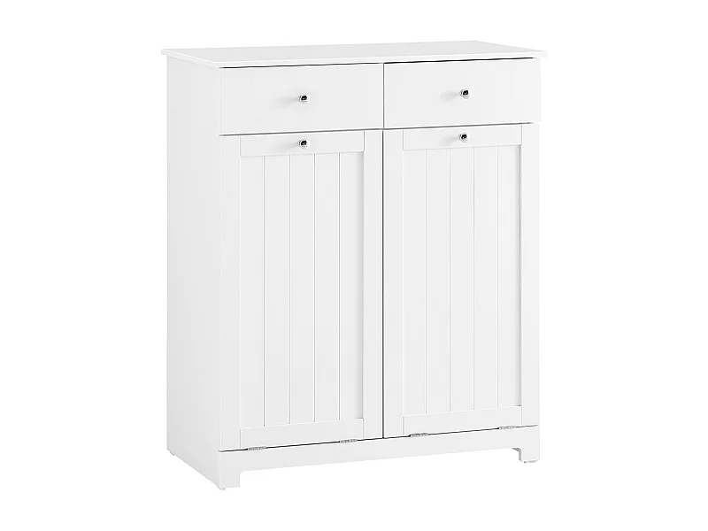 SoBuy Mobile portabiancheria a 2 cassetti Bianco 100x46x90cm Funzionale BZR33-II-W