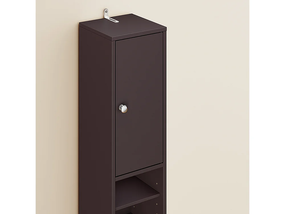 SoBuy Mobile alto bagno con 1 cassetto Marrone 20x20x180cm Funzionale BZR34-II-BR