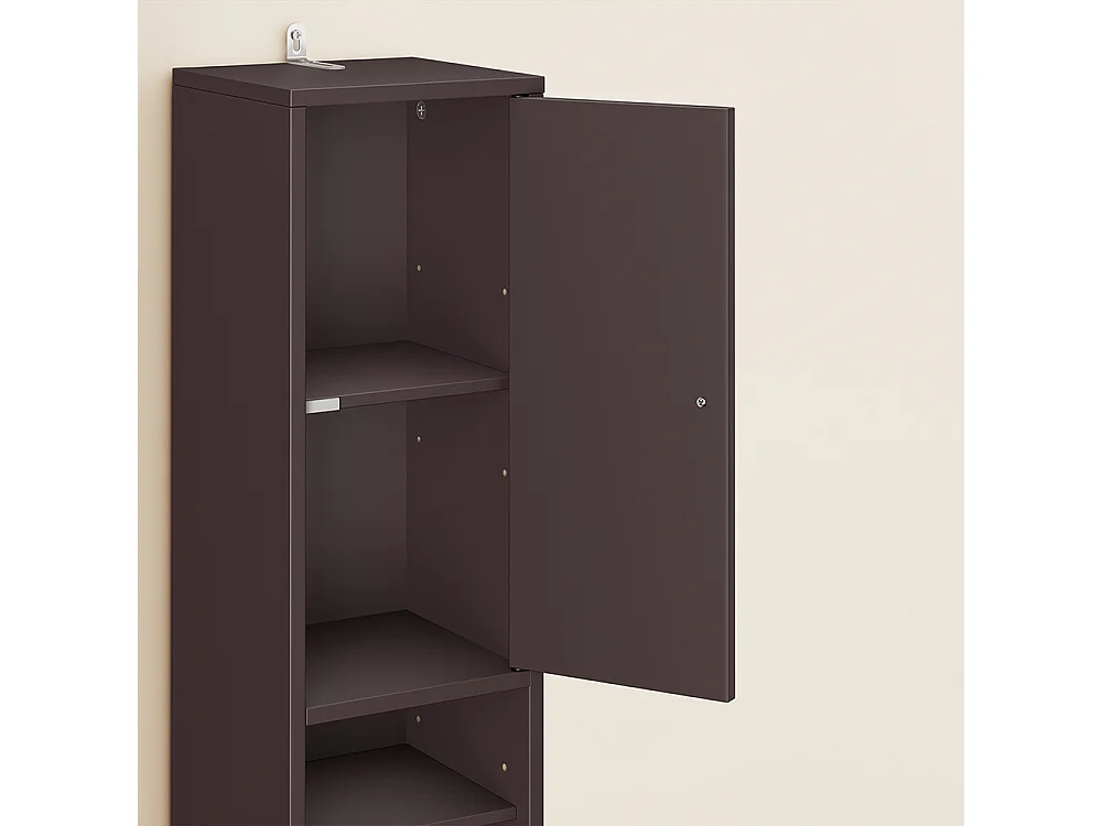 SoBuy Mobile alto bagno con 1 cassetto Marrone 20x20x180cm Funzionale BZR34-II-BR