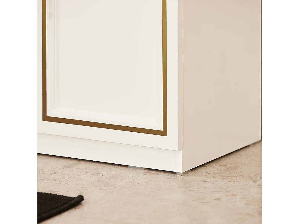 SoBuy Mueble Lavabo Baño 2 Puertas Blanco Armario Almacenamiento Suelo