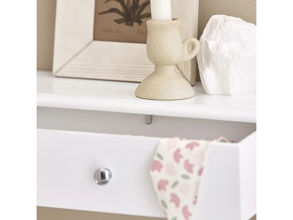 SoBuy Armário Suspenso Branco com Espelho de 43cm