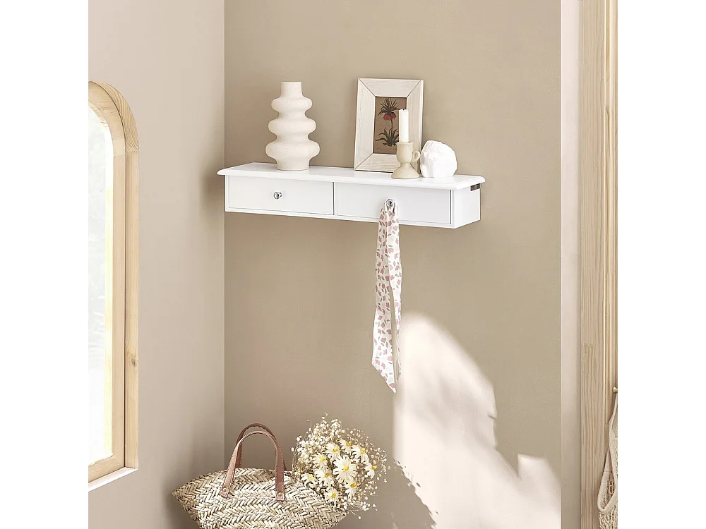 SoBuy Armário Suspenso Branco com Espelho de 43cm