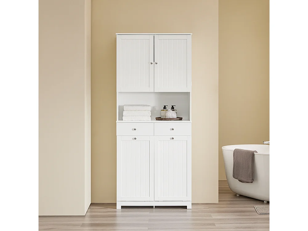 SoBuy Guarda-roupa com 2 Gavetas Branco 78x38x180.5cm Moderno BZR215-W