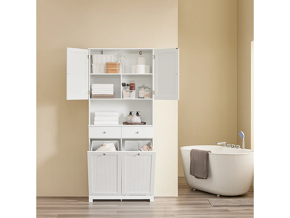 SoBuy Guarda-roupa com 2 Gavetas Branco 78x38x180.5cm Moderno BZR215-W