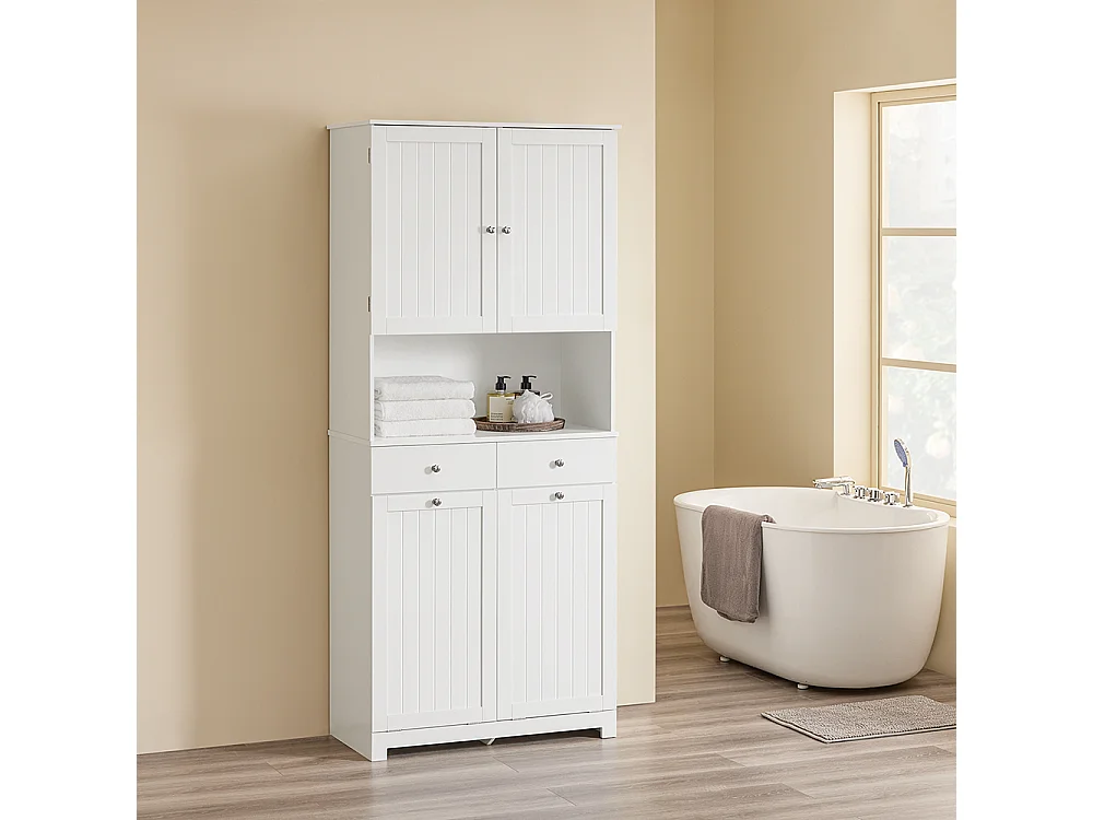 SoBuy Guarda-roupa com 2 Gavetas Branco 78x38x180.5cm Moderno BZR215-W