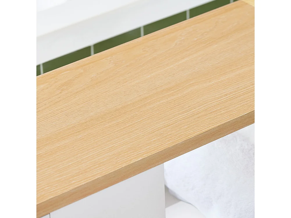 SoBuy Mueble de Baño con Ruedas para Papel Higiénico Blanco Natural