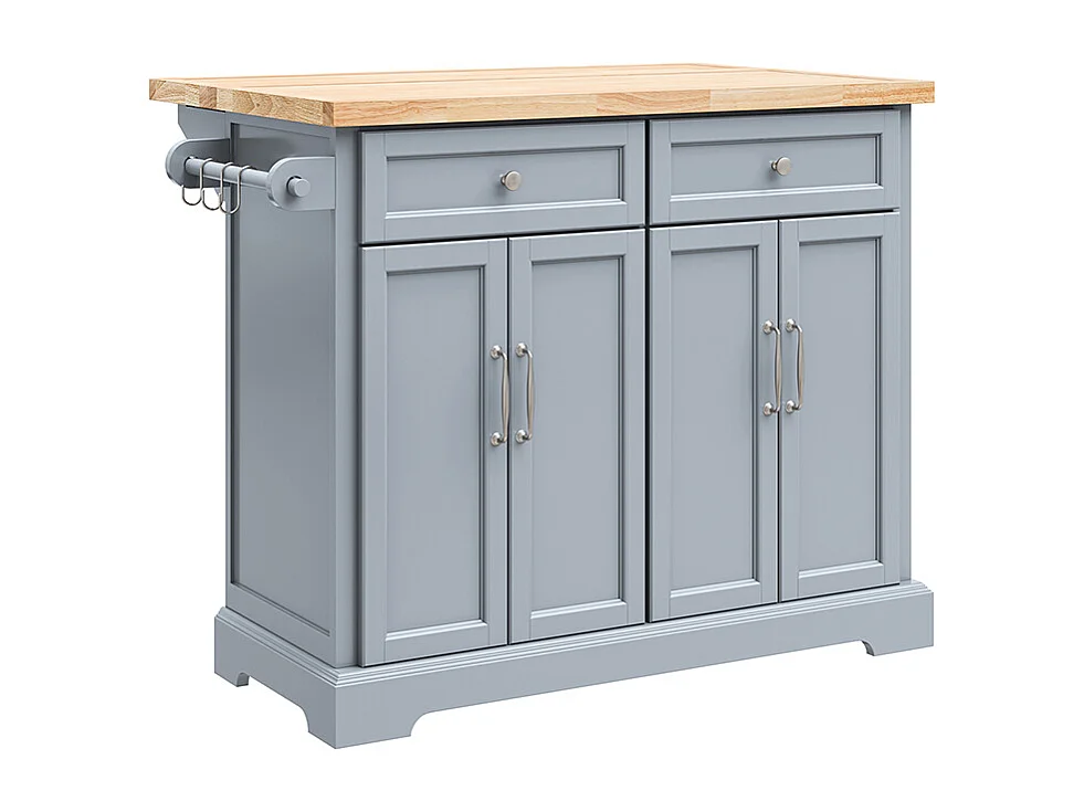 SoBuy Isla de Cocina con Dos Cajones 115x71x92.5cm Funcional FKW71-II-HG