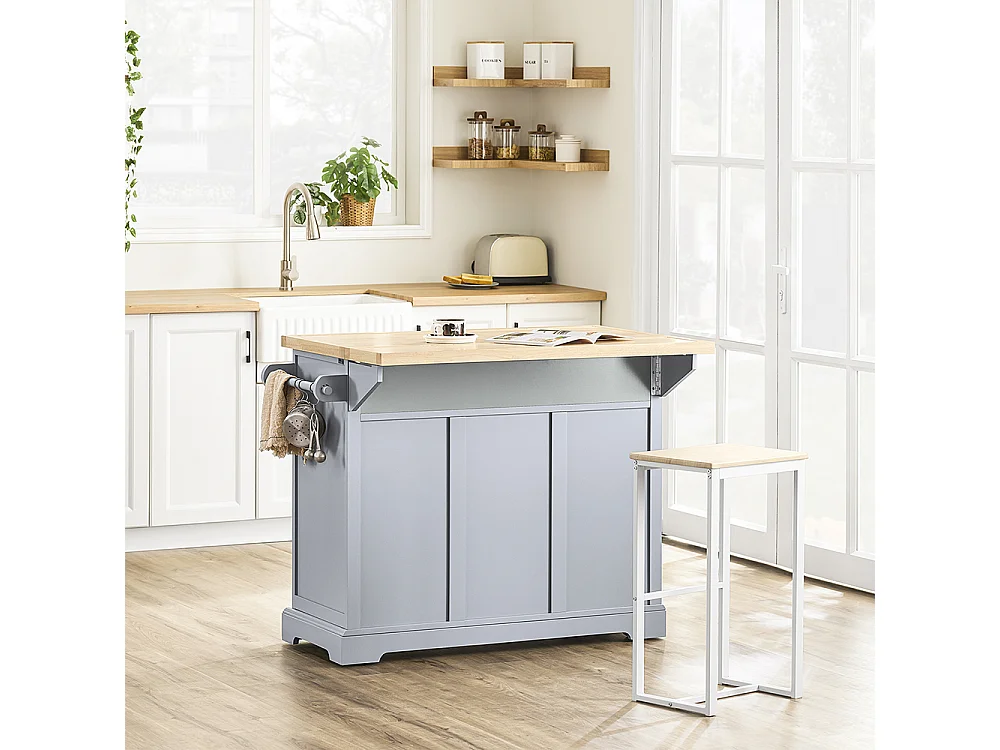 SoBuy Isla de Cocina con Dos Cajones 115x71x92.5cm Funcional FKW71-II-HG