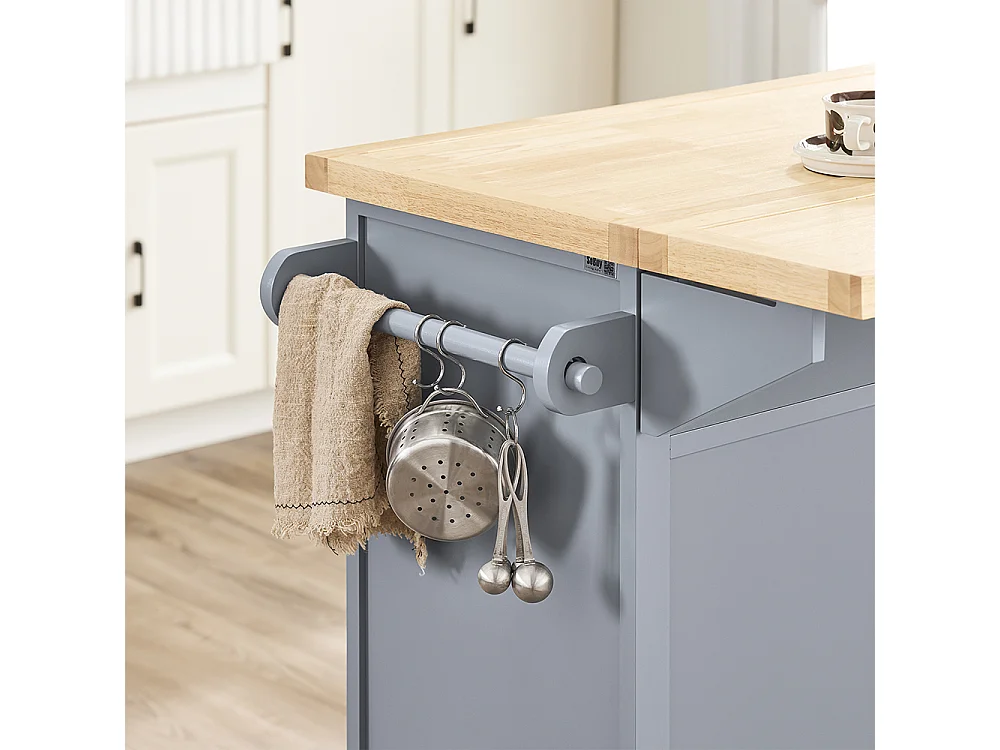 SoBuy Isla de Cocina con Dos Cajones 115x71x92.5cm Funcional FKW71-II-HG