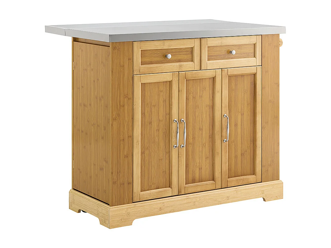 SoBuy Îlot de cuisine à deux tiroirs 107x71x92.5cm Fonctionnel FKW130-N