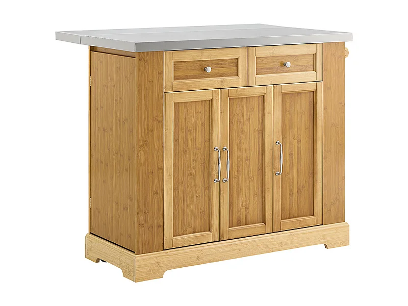 SoBuy Îlot de cuisine à deux tiroirs 107x71x92.5cm Fonctionnel FKW130-N