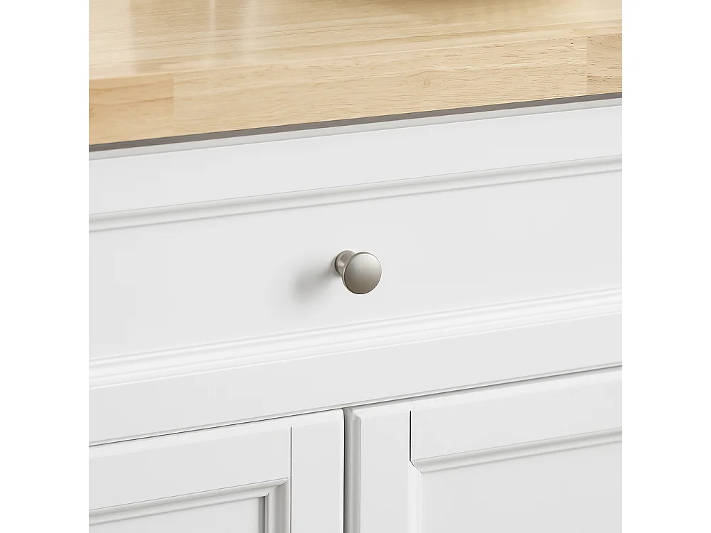 SoBuy Isla de Cocina con Dos Cajones Blanco 115x71x92.5cm Vintage FKW71-II-NW