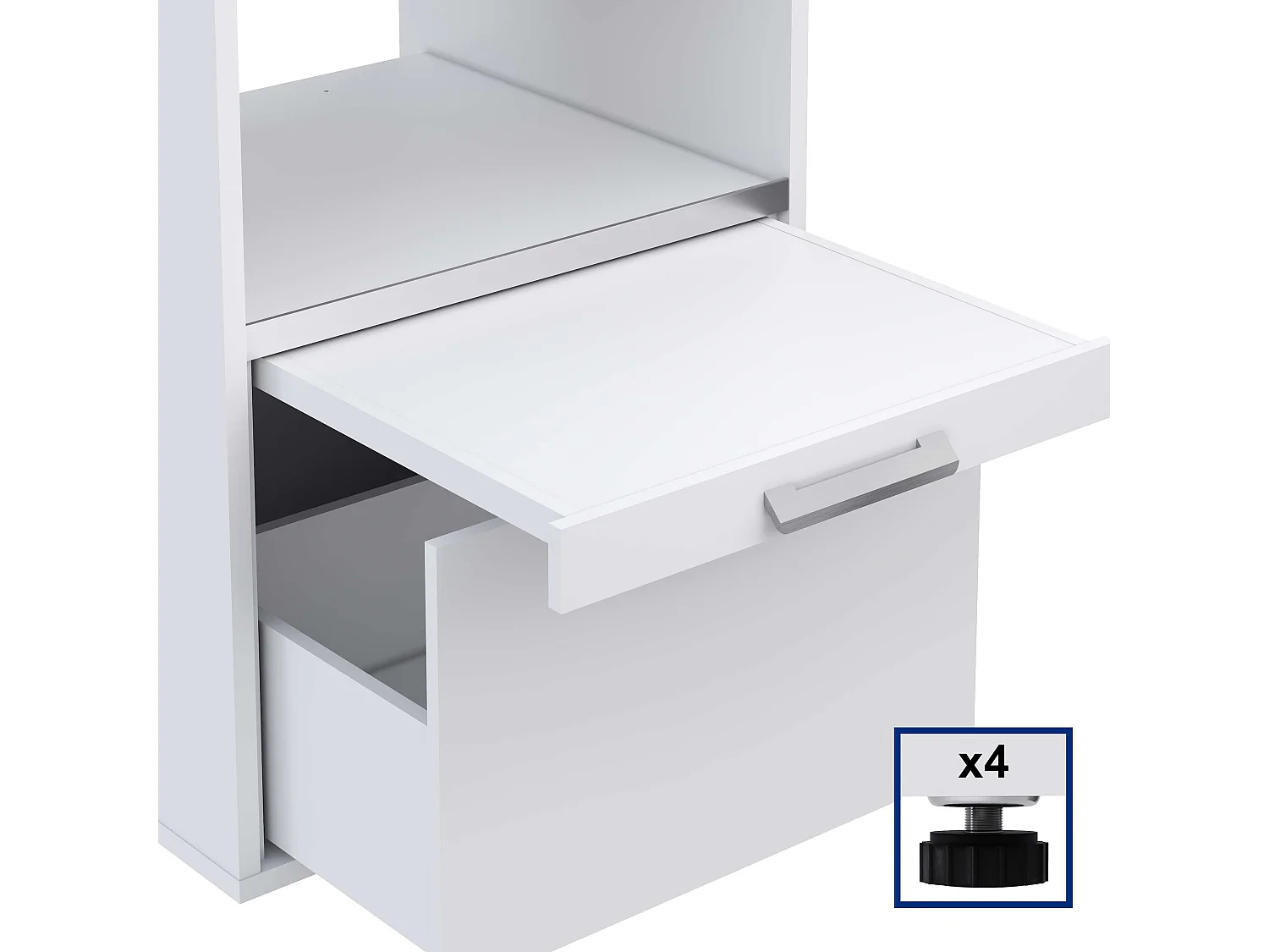 Ensemble de rangements avec meuble armoire pour machine à laver T-BATH 110,7x208cm blanc