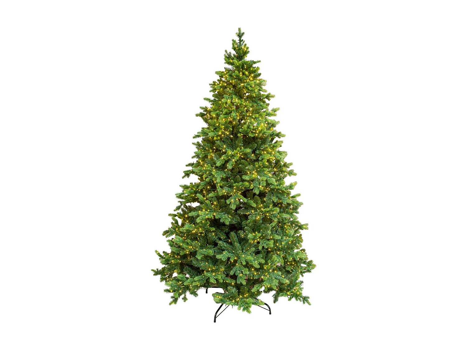Albero Di Natale Artificiale Verde Courmayeur H 180cm X L 120cm Super Folto Con 2000 Luci Led Incorporate 2647 Tips E Base A Croce In Metallo