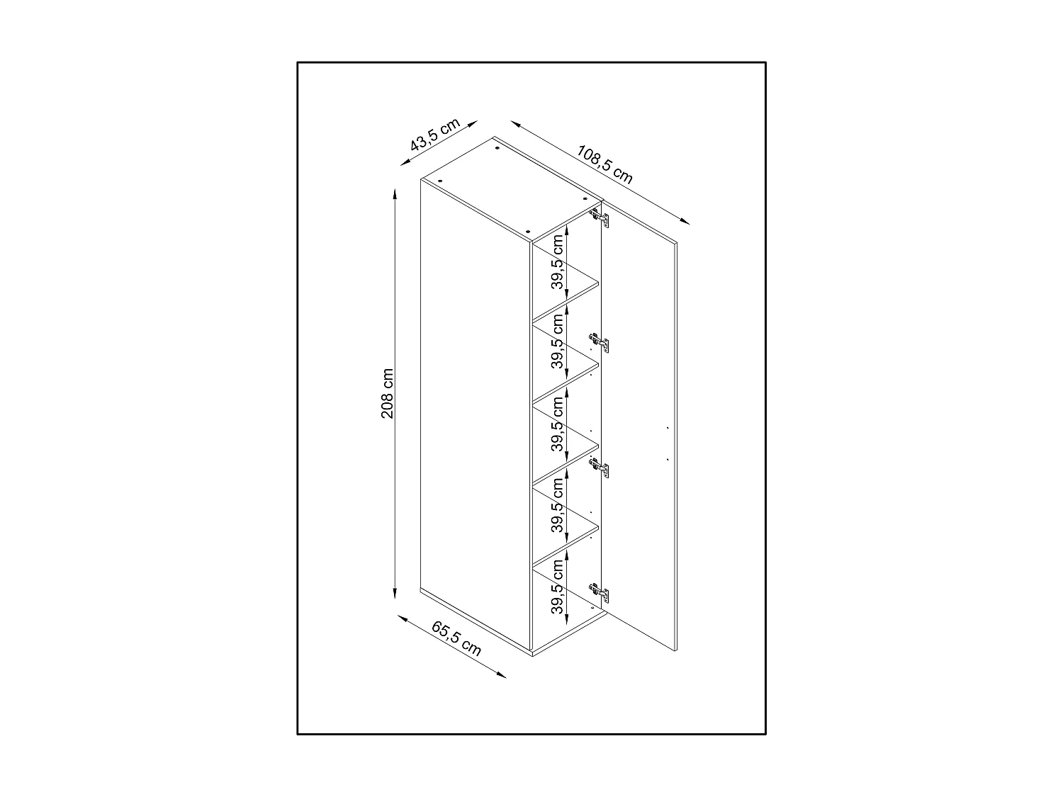 Armoire pour buanderie T-BATH 43,5x208cm blanc