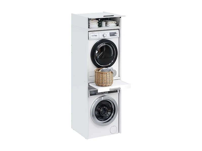 Armoire colonne de lavage avec meuble haut T-BATH 67,2x208cm blanc