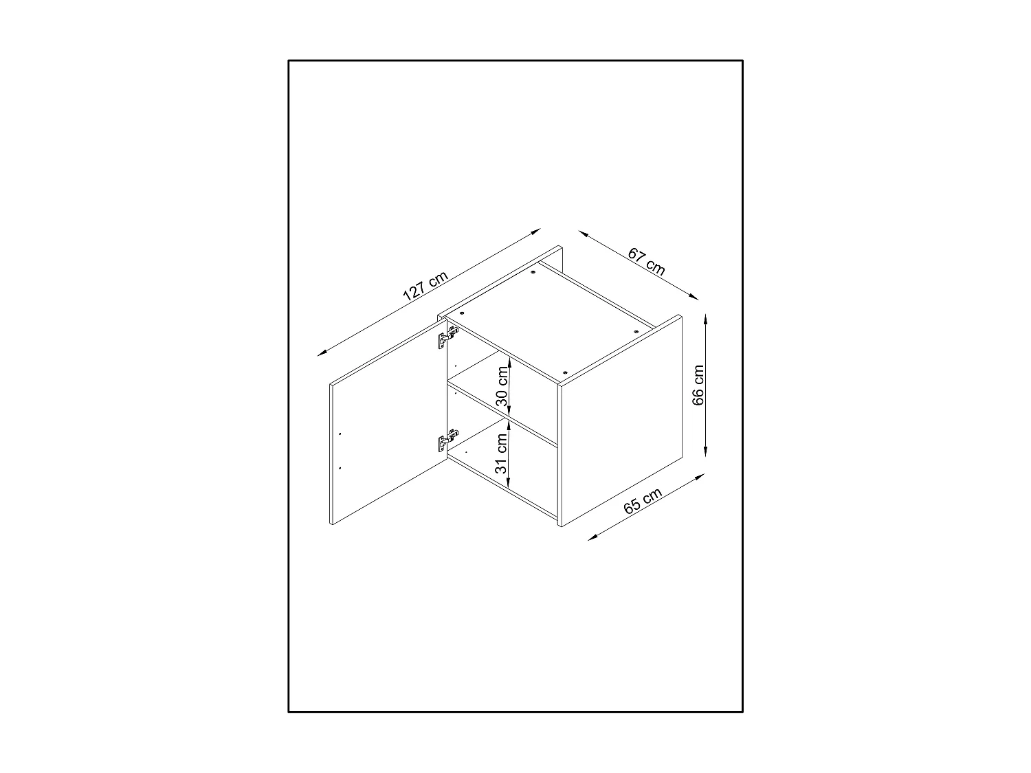 Meuble haut pour armoire pour machine à laver T-BATH 67x65x66 cm blanc